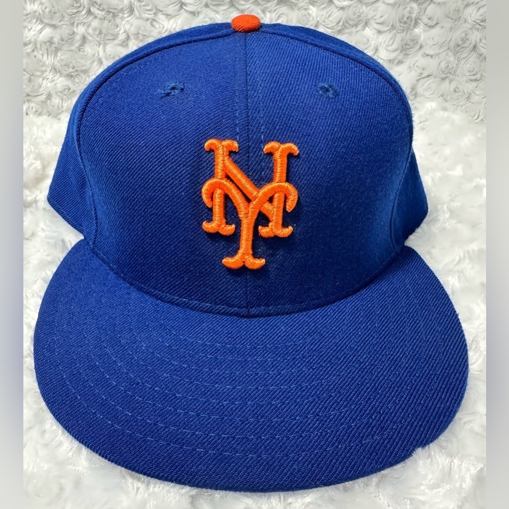 New York Mets Mens New‎ Era 59Fifty Fitted Size 7 7/8 MLB WOOL Baseball Cap NWOT